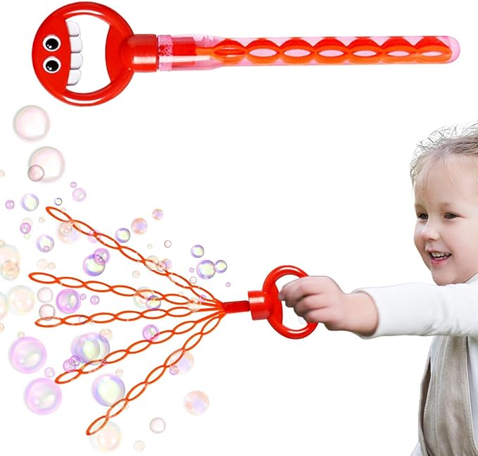 Holes Bubble Wand Handheld Smiling Face Bubble Stick Blower Maker Outdoor Activity Fun Soap Blowing Toys Gifts (random Color)