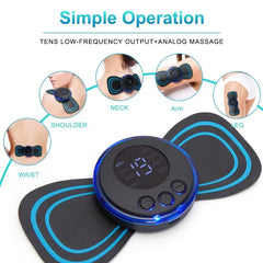 Pack Of 2 Ems Butterfly Portable Neck Massager Rechargeable, And Ms Foot Massager Pad Improve Blood Circulation