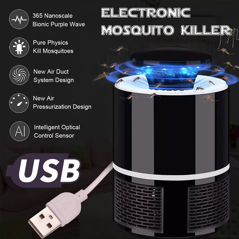 Mosquito Trap with Killer Lamp | Eco Friendly Chemical Free USB Connected UV LED Light Fly Bug Di-Speller with Suction Fan Repellent Lamp