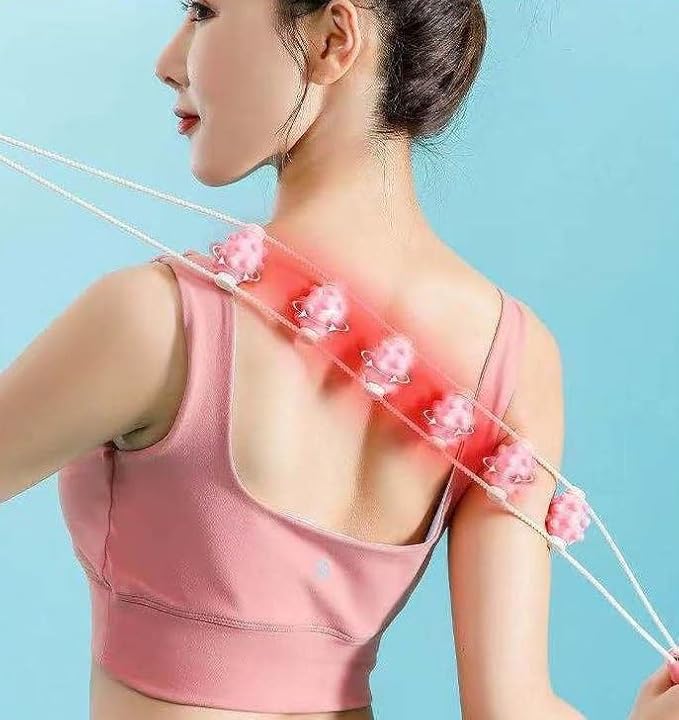 Multifunctional Bump Ball Full body massager | Muscle Relaxation Body Massage 8 Balls Ergonomic Handle Roller