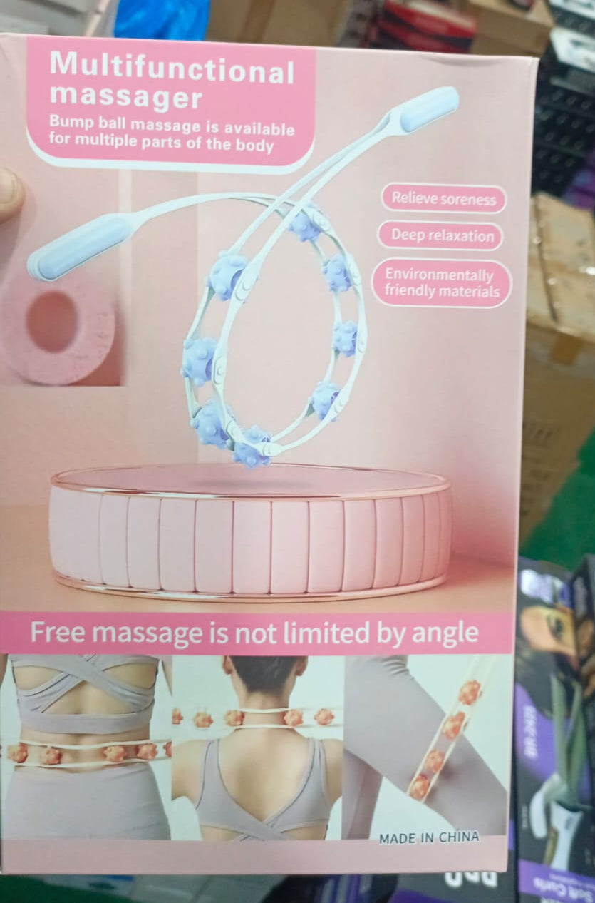 Multifunctional Bump Ball Full body massager | Muscle Relaxation Body Massage 8 Balls Ergonomic Handle Roller