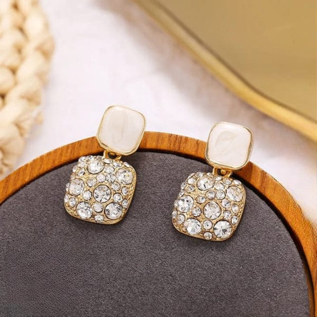PJT-984 Fashion Rhinestone Square Earrings For Women Women Jewelry Party Accessries Gift -