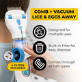 ICETEC V-COMB Electric Head Lice Remover | Chemical-Free Treatment | Vacuum & Comb System to Remove Lice and Nits for Adults & Children