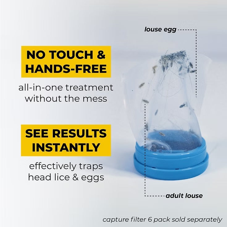 ICETEC V-COMB Electric Head Lice Remover | Chemical-Free Treatment | Vacuum & Comb System to Remove Lice and Nits for Adults & Children