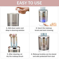 3 In 1 Electric Makeup Brush Cleaner Makeup Brushes Drying Rack Brush Holder Stand Tool Automatic Make Up Brush Cleaner Machine
