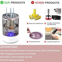 3 In 1 Electric Makeup Brush Cleaner Makeup Brushes Drying Rack Brush Holder Stand Tool Automatic Make Up Brush Cleaner Machine