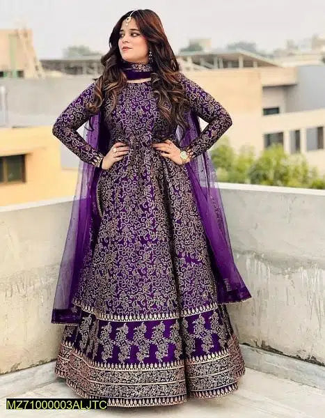 Kataan Silk Stitched 3pc Full Print Kataan Silk Maxi