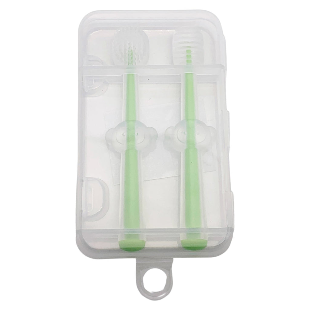 Infant Baby Silicone Toothbrush & Tongue Cleaner – Pack of 2 with PP Storage Box for Oral Care