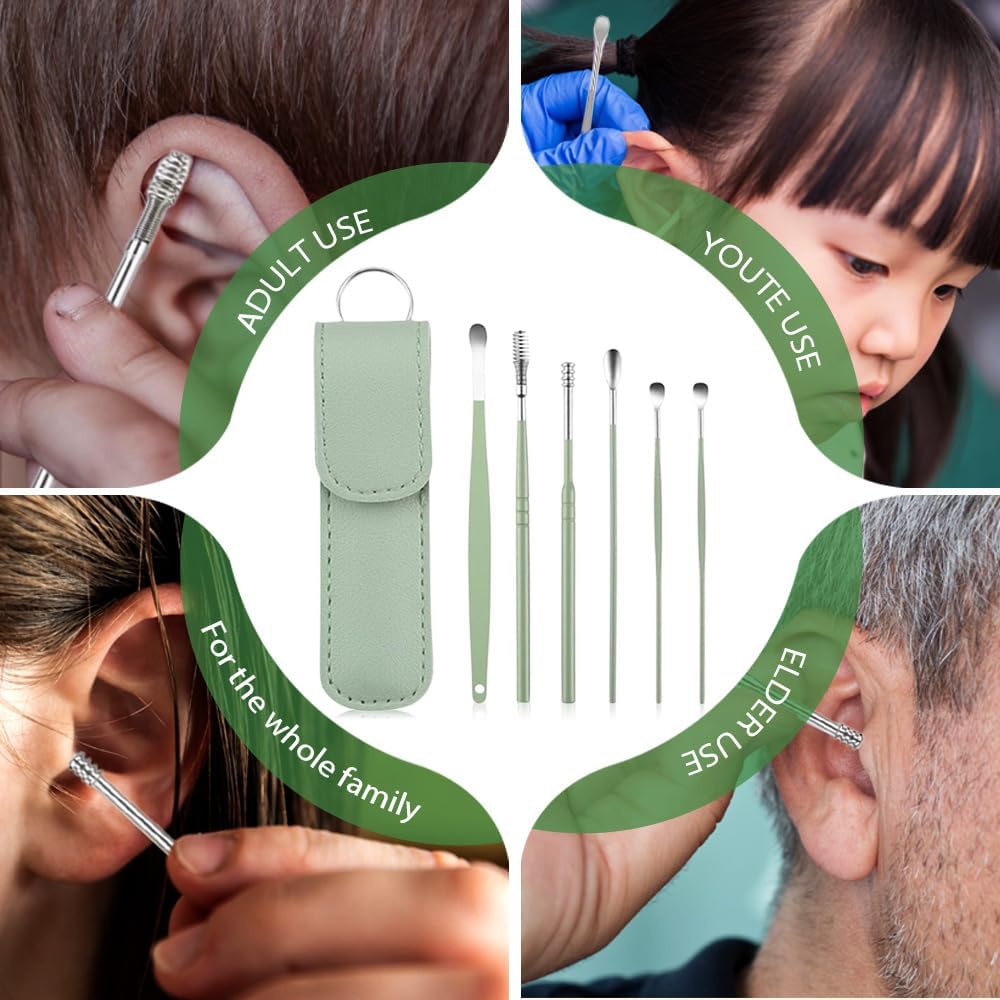 Ear Cleaner,The Most Professional Ear Cleaning Master Ear Cleaning Kit,Ear Cleaner Earwax Removal Tools with Pu Leather Case
