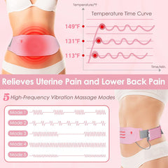 Cramp Belt Heating Pad Menstrual Cramp Relieve Therapy Vibration Massager Heating Belt (random Color)