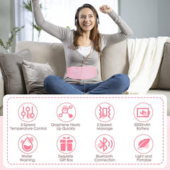 Cramp Belt Heating Pad Menstrual Cramp Relieve Therapy Vibration Massager Heating Belt (random Color)