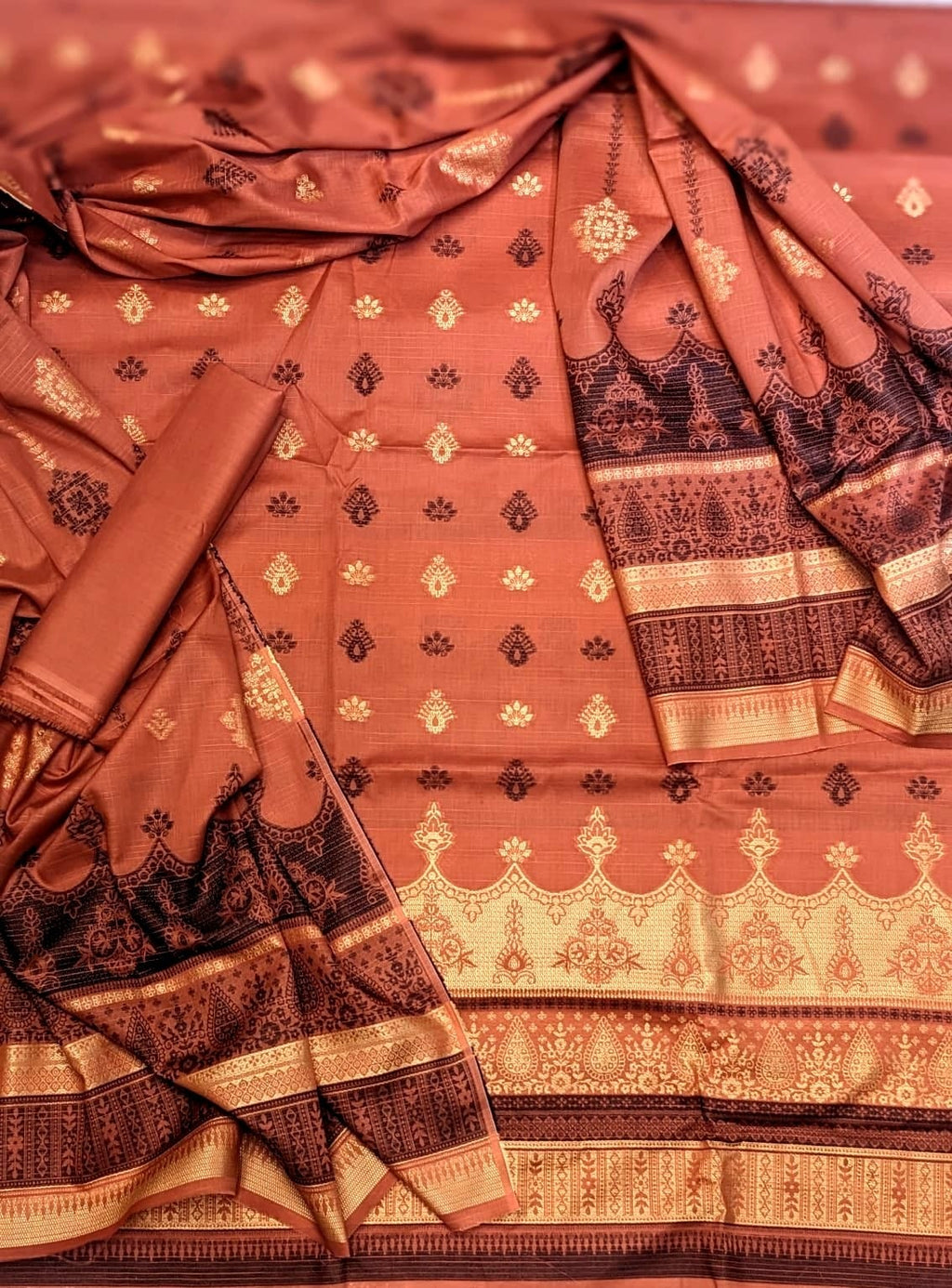 Sapphire Jacquard Vol 02 2026 3 Piece Doria Printed Extra Weft Jacquard Suit Premium Quality Elegant Design - Dark Blue