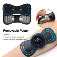 Pack Of 2 Ems Butterfly Portable Neck Massager Rechargeable, And Ms Foot Massager Pad Improve Blood Circulation