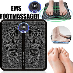 Pack Of 2 Ems Butterfly Portable Neck Massager Rechargeable, And Ms Foot Massager Pad Improve Blood Circulation