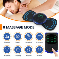 Pack Of 2 Ems Butterfly Portable Neck Massager Rechargeable, And Ms Foot Massager Pad Improve Blood Circulation
