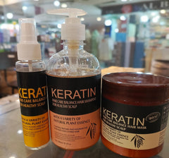 (new Deal) Pack Of 3 Iteams Keratin Hair Mask| Karatin Shampoo| Karatin Hair Serum