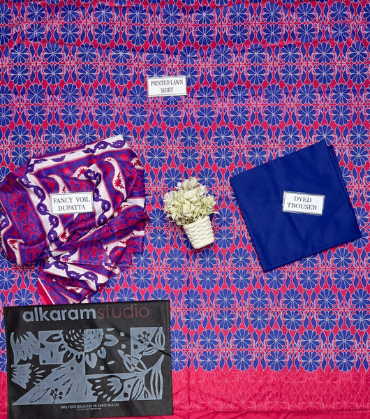 Alkaram Lawn Lawn | Unstitched Collection 3 Pieces Casual Wear| Summer 24