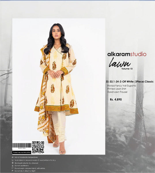 Alkaram Lawn Lawn | Unstitched Collection 3 Pieces Casual Wear| Summer 24