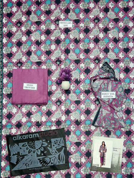 Alkaram Lawn Lawn | Unstitched Collection 3 Pieces Casual Wear| Summer 24