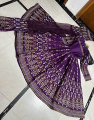 Stitched 3pc Full Print Kataan Silk Maxi