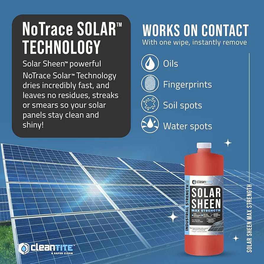 Solar Sheen – Premium 200ml Solar Panel Cleaner | High-Performance, Streak-Free Cleaning Solution for Dust, Dirt, and Residue Removal