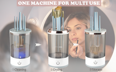 3 In 1 Electric Makeup Brush Cleaner Makeup Brushes Drying Rack Brush Holder Stand Tool Automatic Make Up Brush Cleaner Machine