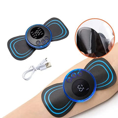 Pack Of 2 Ems Butterfly Portable Neck Massager Rechargeable, And Ms Foot Massager Pad Improve Blood Circulation