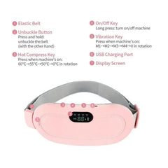 Cramp Belt Heating Pad Menstrual Cramp Relieve Therapy Vibration Massager Heating Belt (random Color)