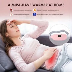 Cramp Belt Heating Pad Menstrual Cramp Relieve Therapy Vibration Massager Heating Belt (random Color)