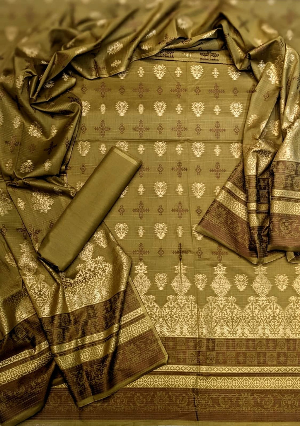 Sapphire Jacquard Vol 02 2026 3 Piece Doria Printed Extra Weft Jacquard Suit Premium Quality Elegant Design - Dark Blue