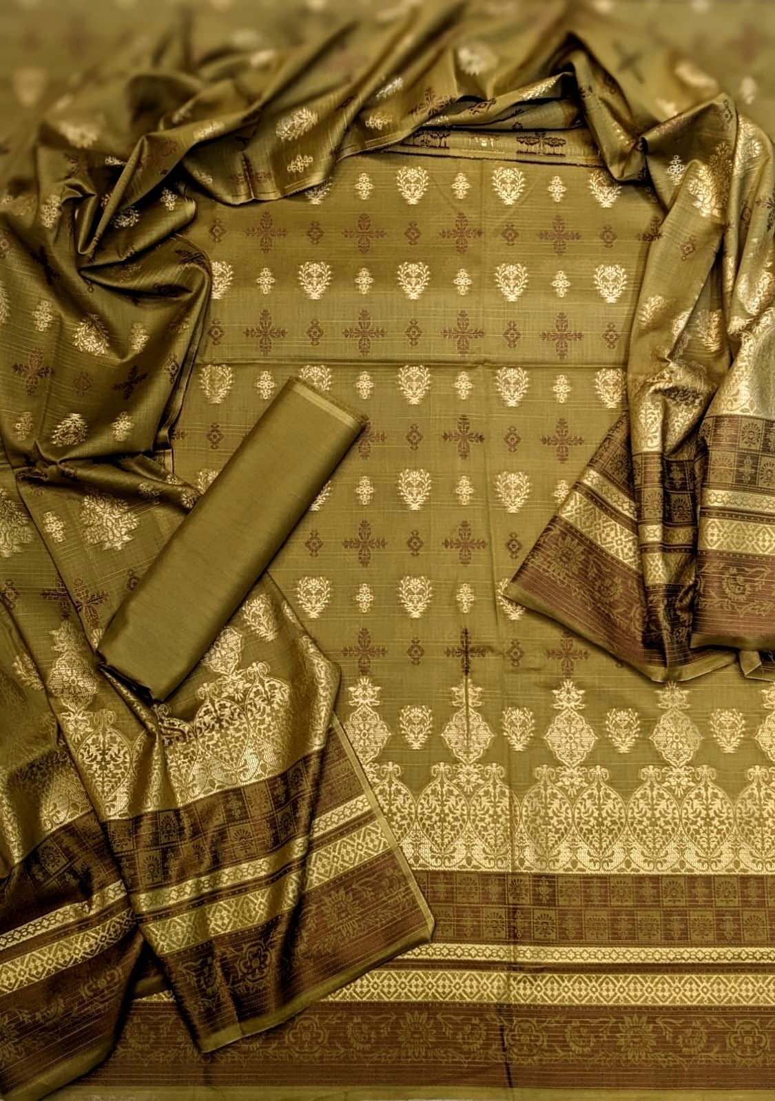 Sapphire Jacquard Vol 02 2026 3 Piece Doria Printed Extra Weft Jacquard Suit Premium Quality Elegant Design - Dark Blue