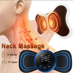 Pack Of 2 Ems Butterfly Portable Neck Massager Rechargeable, And Ms Foot Massager Pad Improve Blood Circulation