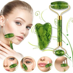 Jade Roller & Gua Sha Set Face Roller And Gua Sha Facial Tools For Skin Care Routine And Puffiness-green